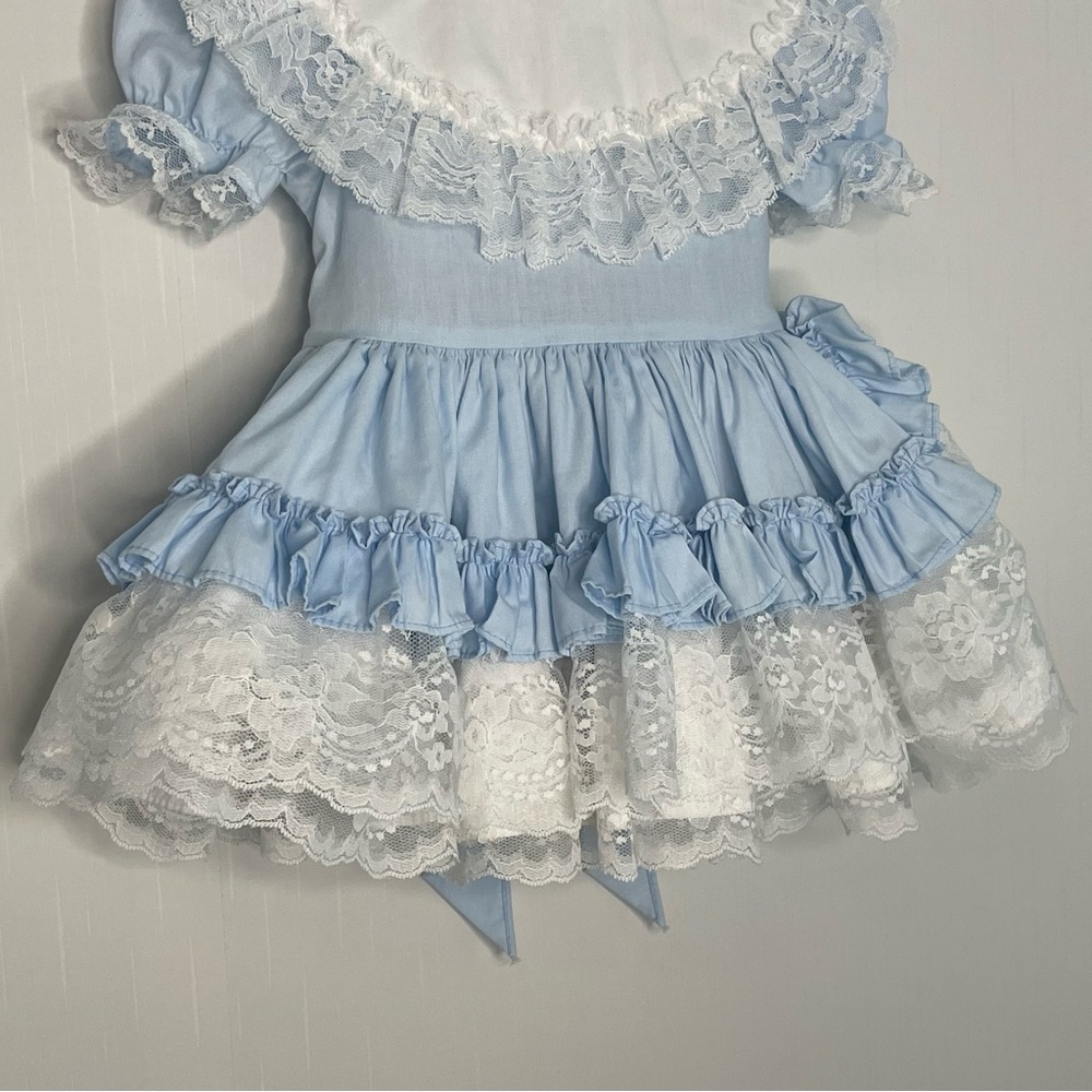 Lid'l Dolly's Ruffle Dress Full Circle Baby Blue Lace
Floral VTG Pageant Size 2T - Picture 3 of 16